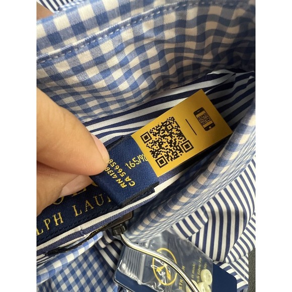 Polo Ralph Lauren Poplin Stripe Check Colorblock Button Down Slim Fit Shirt S - Picture 9 of 9